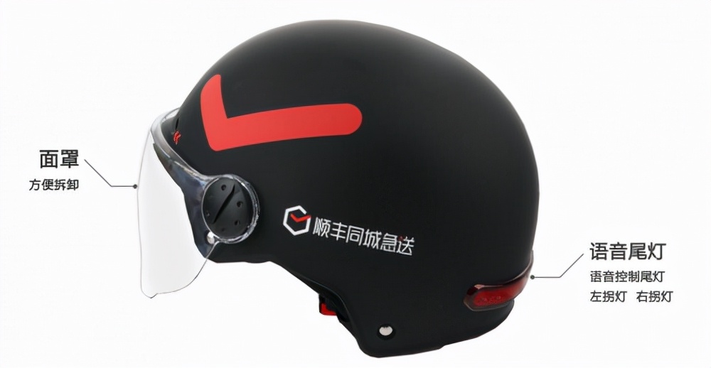 顺丰同城急送纪念款头盔,顺丰同城骑士智能头盔