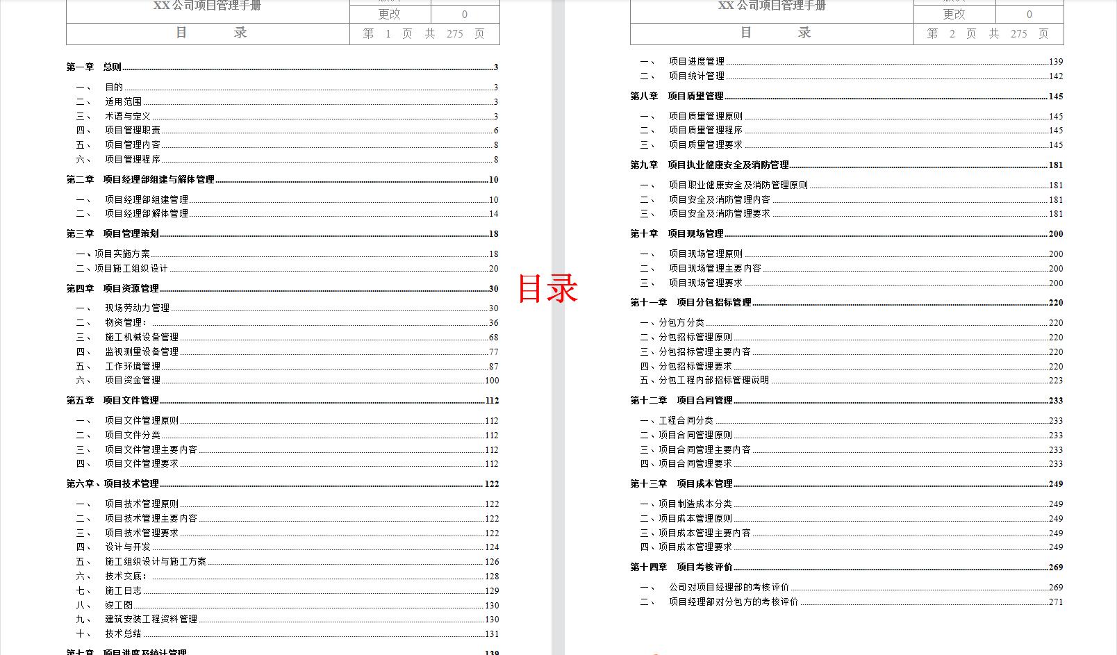 项目管理手册制度大全,项目管理模板手册