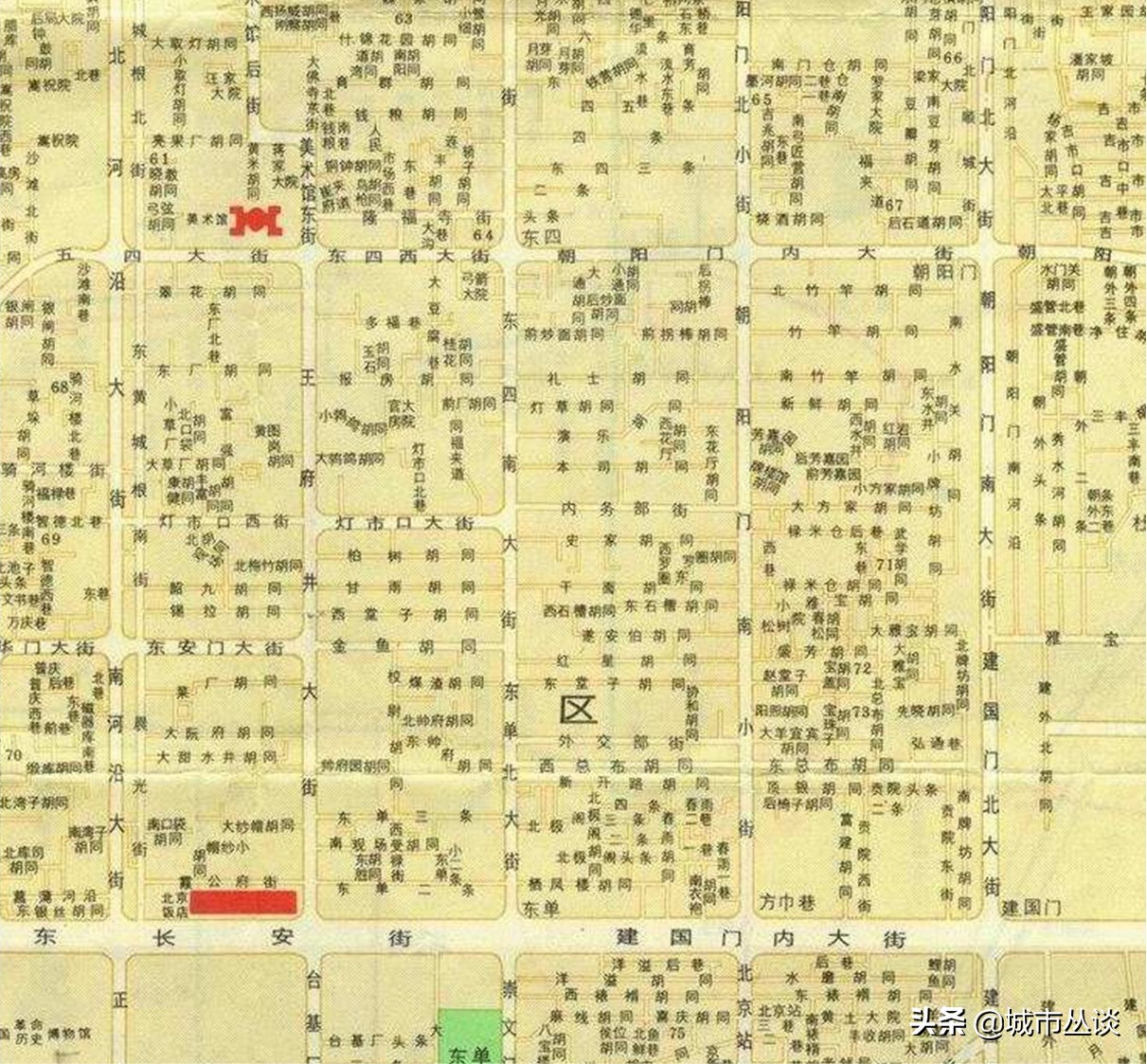 北京城俯瞰图的历史变化,看北京城全景的位置