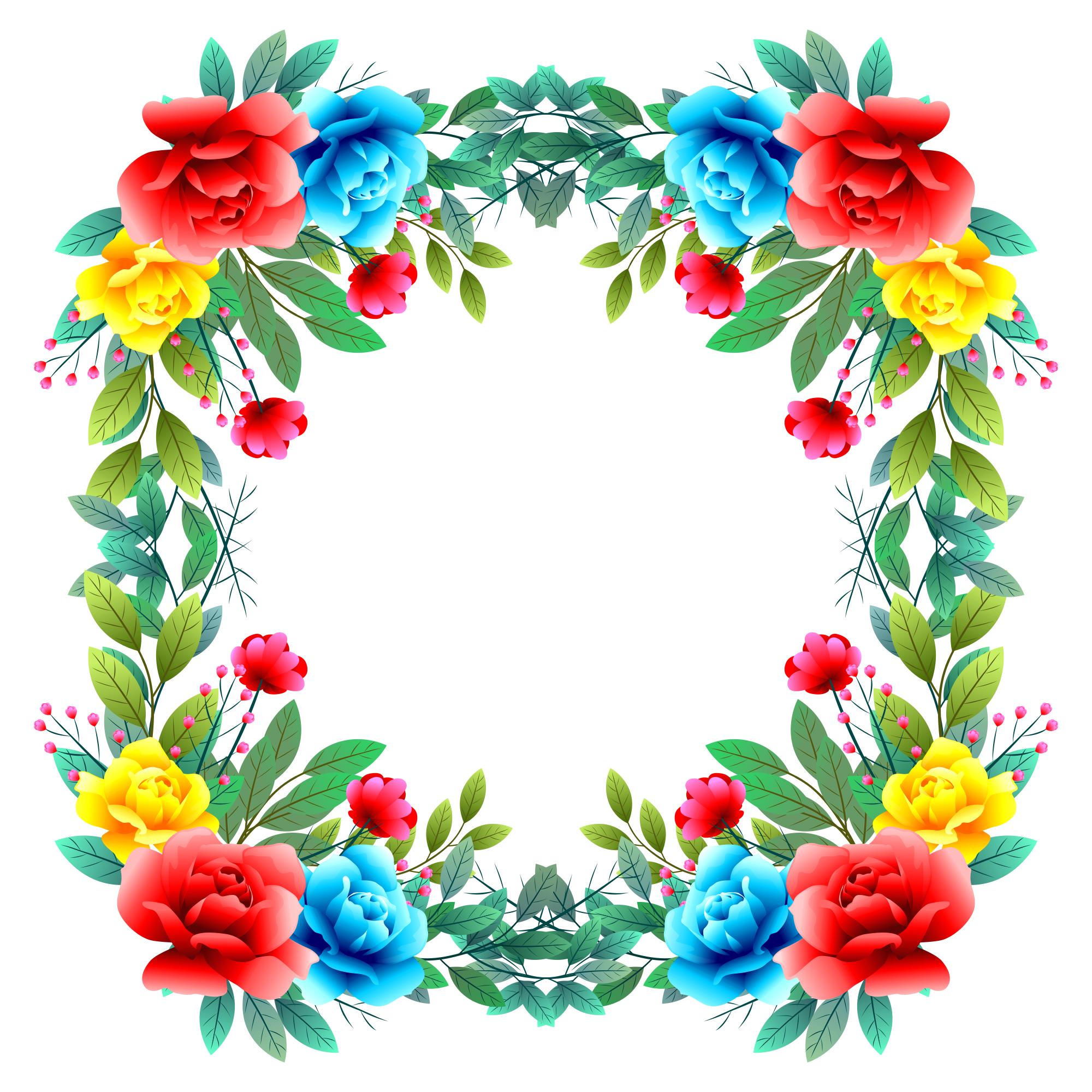 漂亮的彩色边框图片大全,好看的绿叶边框