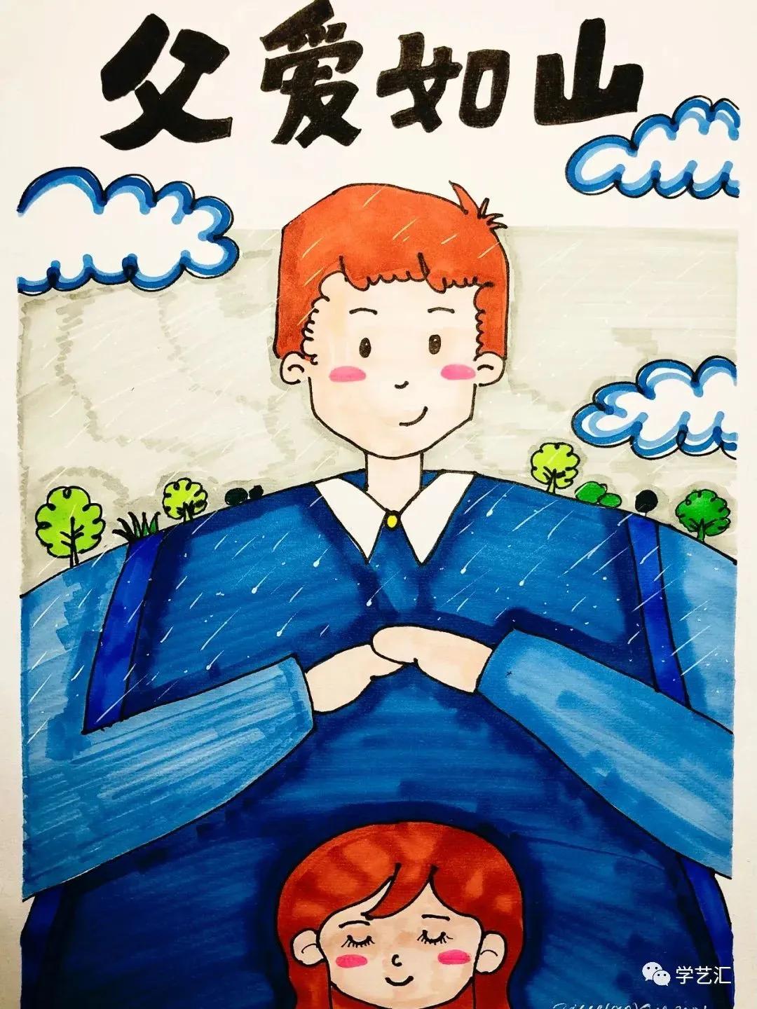 关于父亲节的儿童画简单又漂亮,父亲节的简单画画怎么画