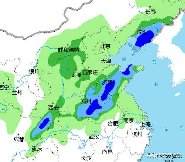 蓝色预警天津雷暴大风短时强降水,天津雷暴大风预警信号图