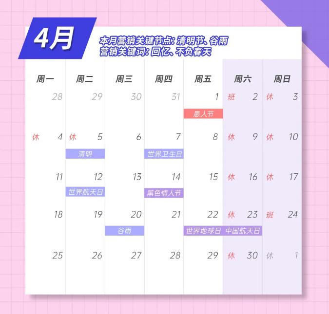 2022年全年热点营销日历,2022年1月营销日历