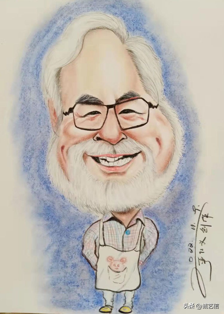 动画大师宫崎骏肖像漫画