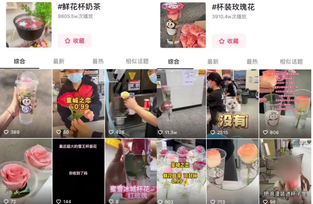 1元“玫瑰杯”爆红，蜜雪、甜啦啦都在玩！最新低成本营销来了