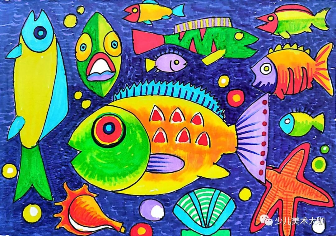 深海鱼群美术课件,深海里的鱼群美术教案