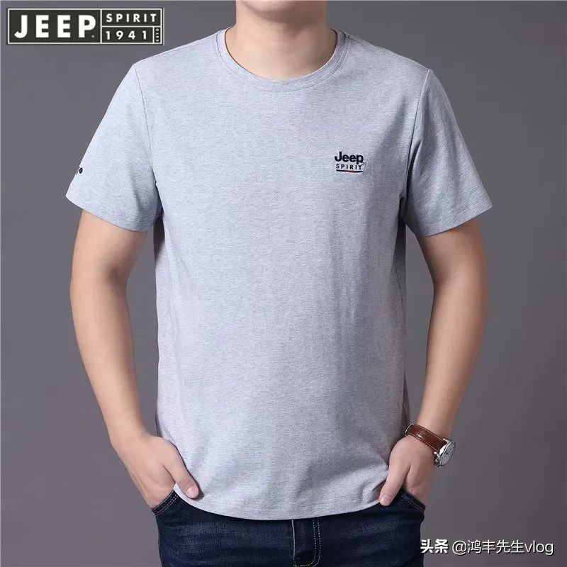 jeep短袖t恤专卖店男装翻领,jeep短袖t恤男纯棉官方正品