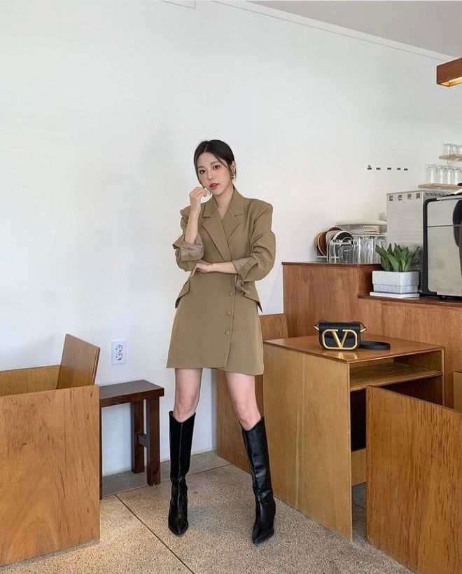 韩国半身裙搭配秋冬季,格子半身裙韩版搭配小个子秋冬