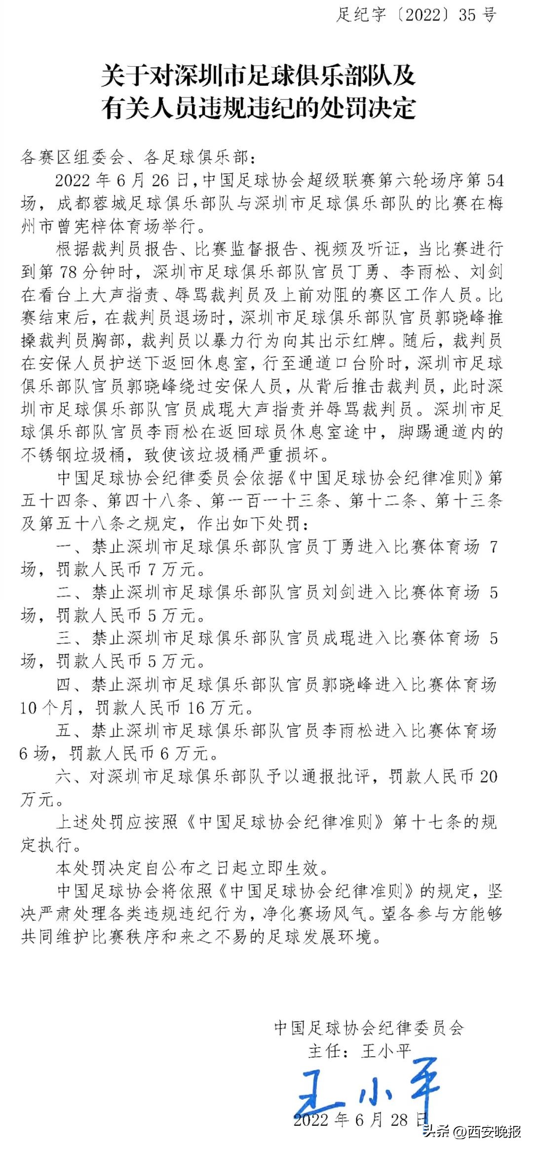 足协开巨额罚单被罚款,足协对违法球员开出罚单