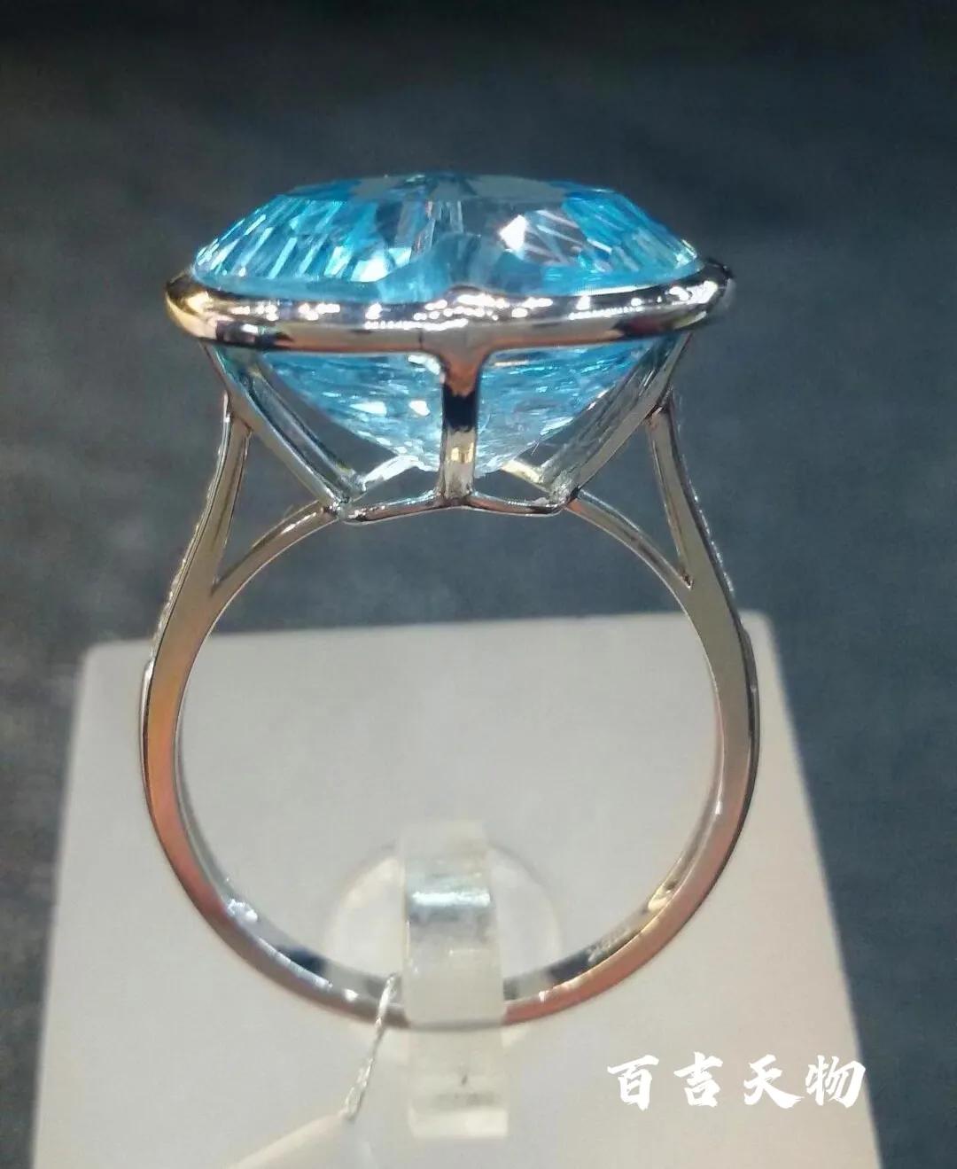 欧洲古董银镶透明水晶戒指,天然水晶石戒指图片