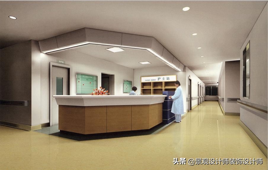 护士站背景墙分隔设计,护士站治疗室设计布局效果图