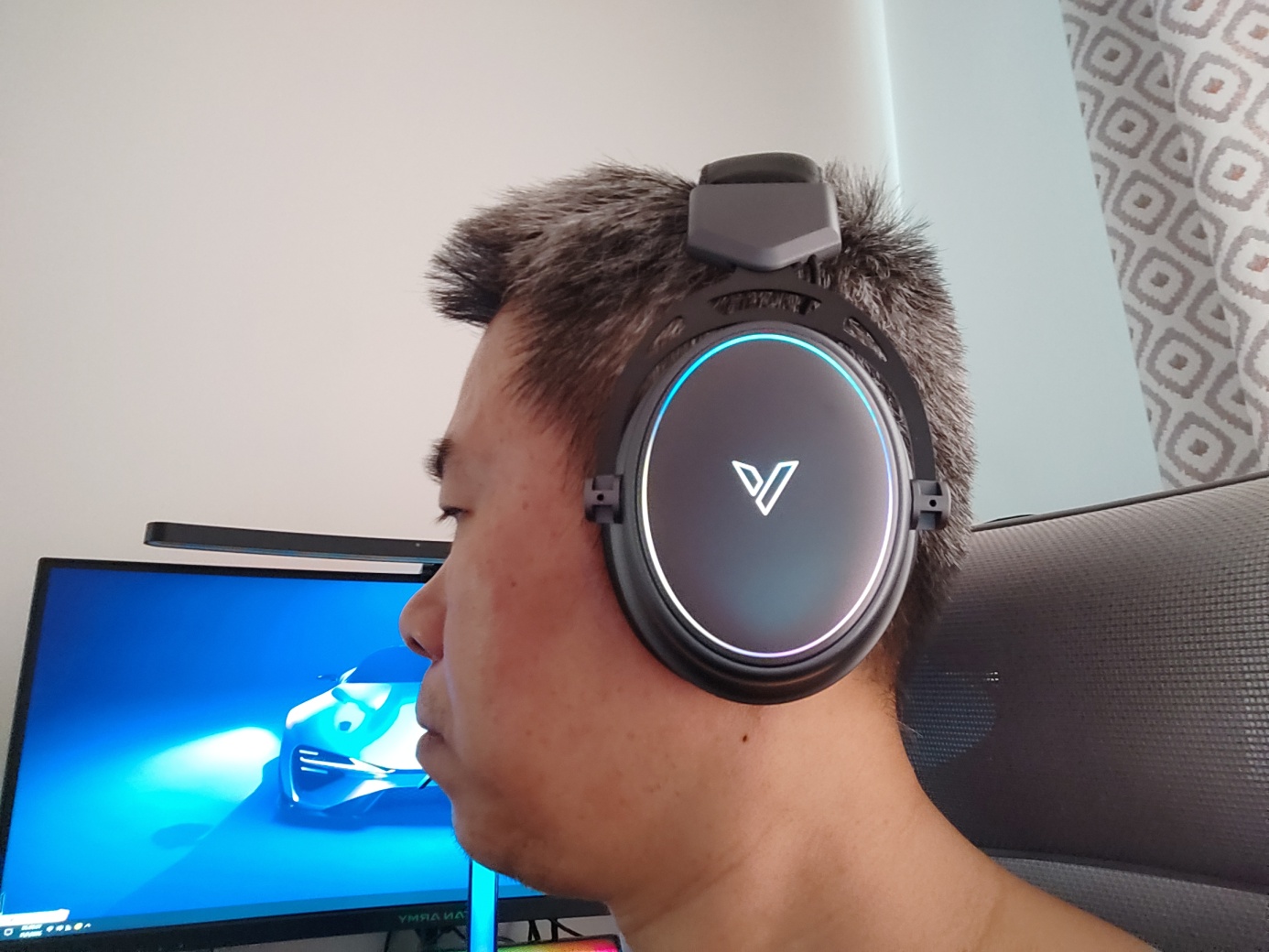 雷柏VH800双模无线RGB游戏耳机,头戴式耳机蓝牙雷柏vh800