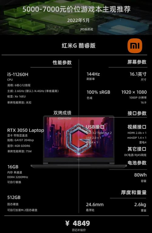 2022年新款游戏笔记本电脑推荐,笔记本电脑2022年选购指南
