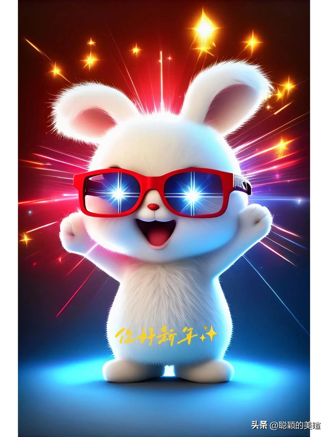 小兔子乖乖，把财门开开。福禄都进来，快乐又开怀。