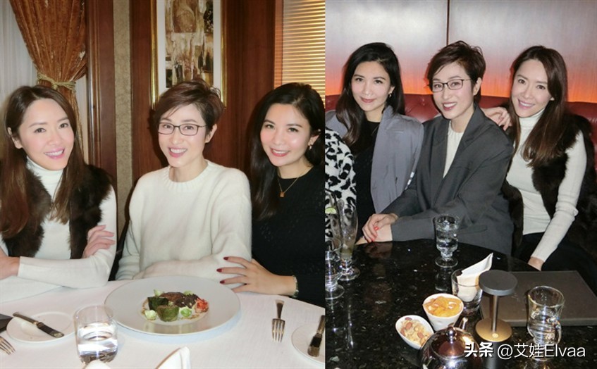 三代港姐同框！89级陈法蓉穿西装毛衣不见老，56岁肤色比桌布还白