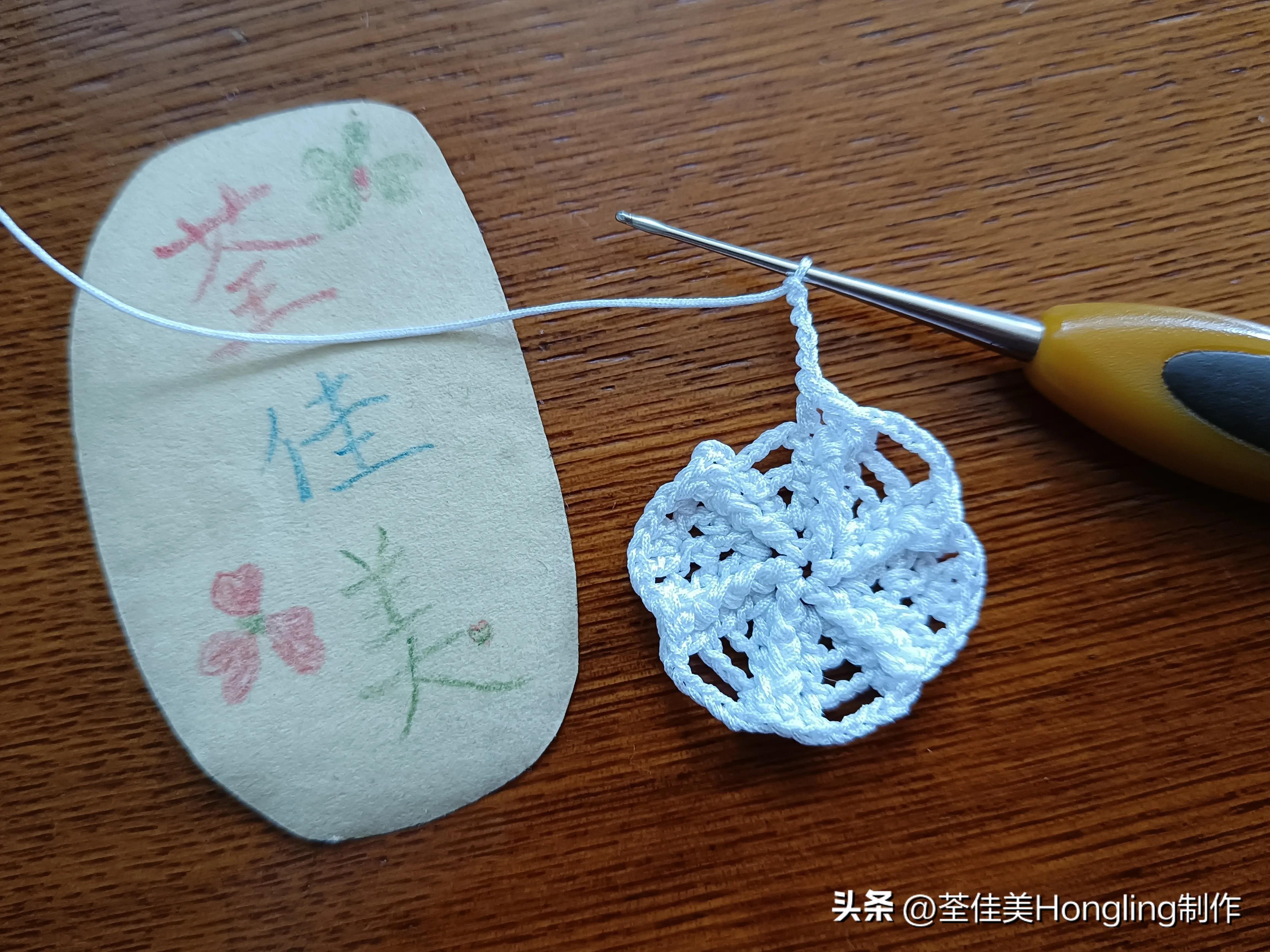 钩针钩织网格花样视频教程,钩针钩织菱形网格花样视频教程