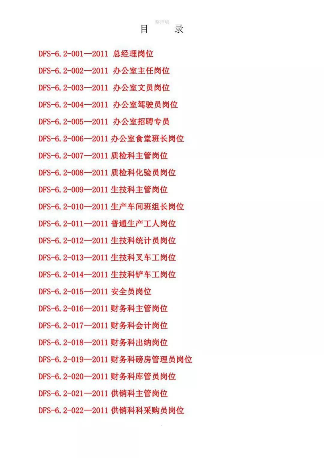 企业各部门岗位职责对照表,企业各岗位的基本流程