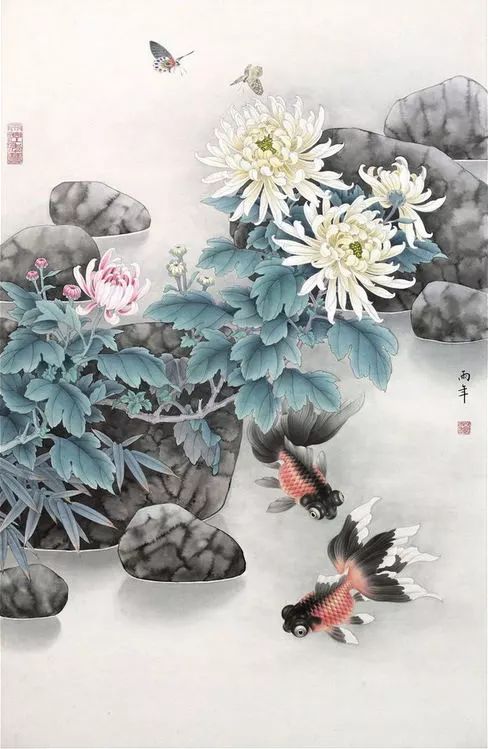 工笔画金鱼图片欣赏,金鱼工笔画精品欣赏