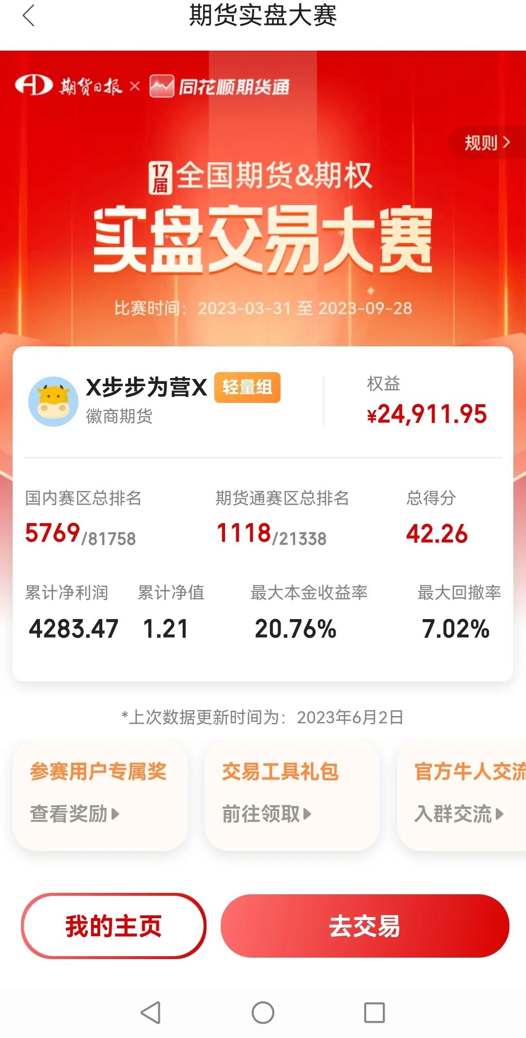 20230602步步为营的小资金实盘展示