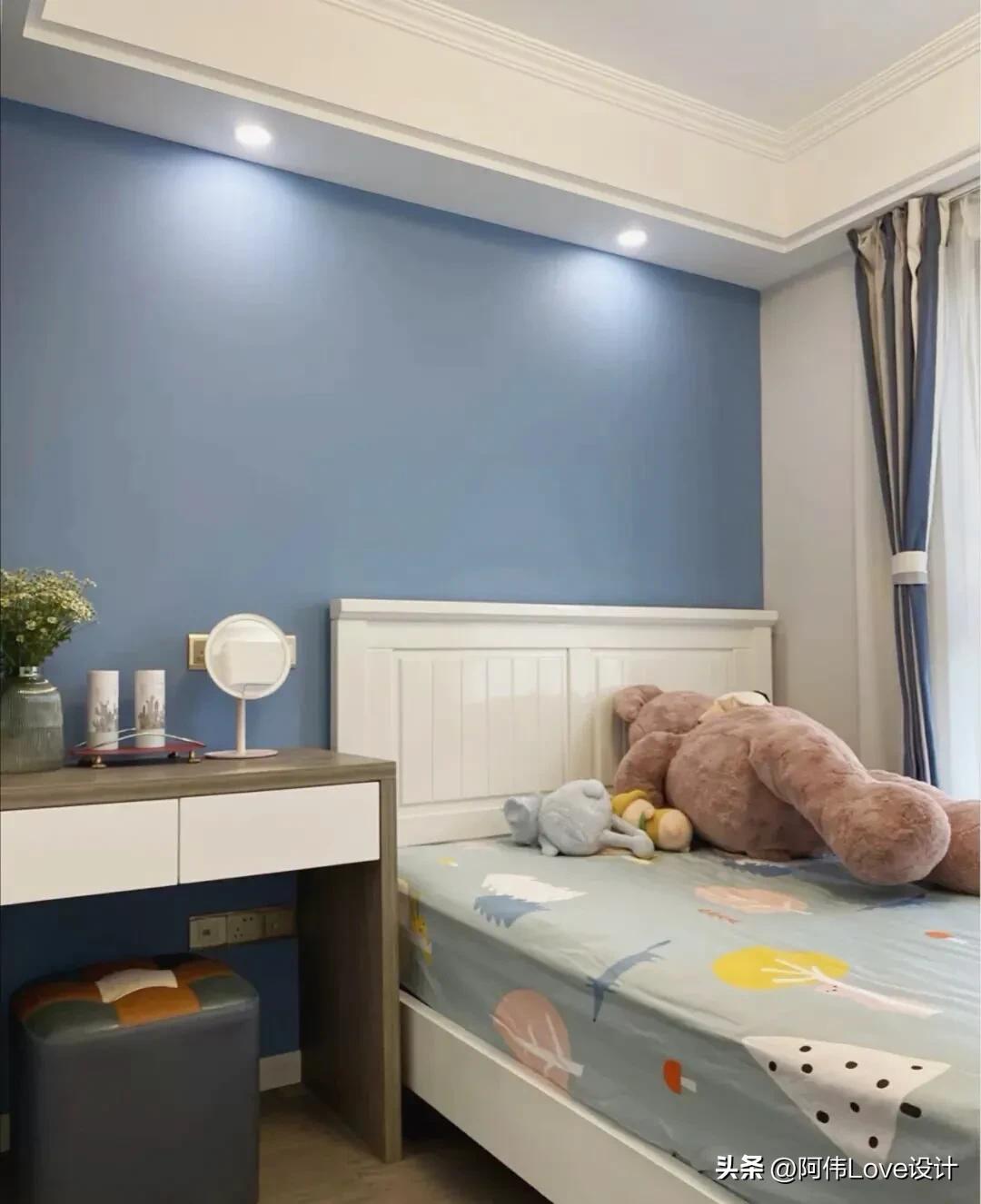 卧室墙面漆颜色搭配,婚房卧室窗帘颜色搭配