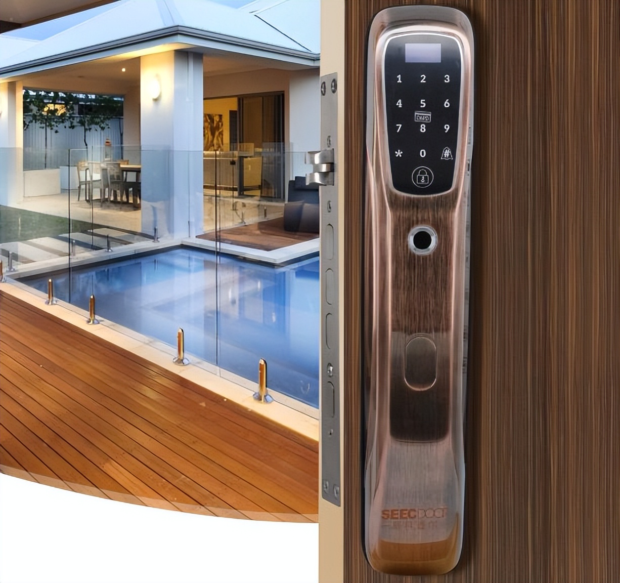 女子用脚按指纹锁,女子用脚趾开指纹锁