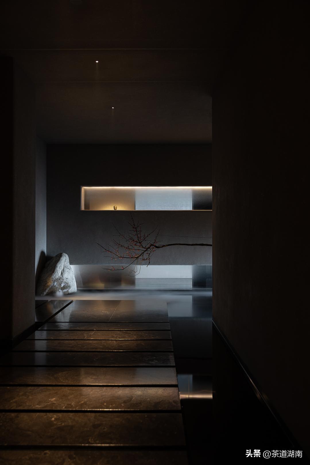 不装吊顶的禅意茶室装修效果图,广东禅意茶室私人会所包厢设计