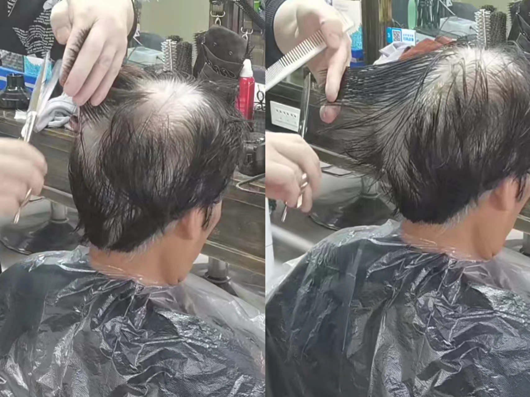 老年人白发烫什么发型好,老人冷烫满头卷短发发型