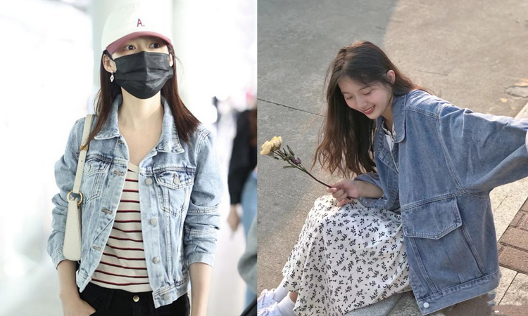 牛仔外套怎么搭配显瘦,女士修身显瘦牛仔外套