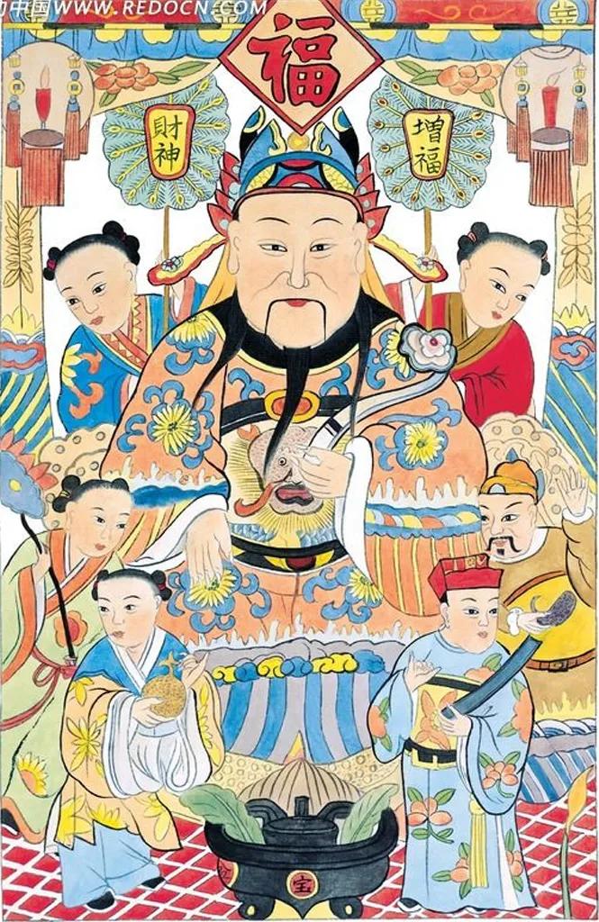 道家财神图片高清壁纸,五路财神高清壁纸长图道教