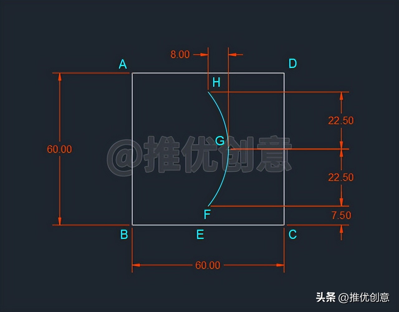 绘制adidas三叶草LOGO工程制图autocadcad教学cad画图教程CAD习题