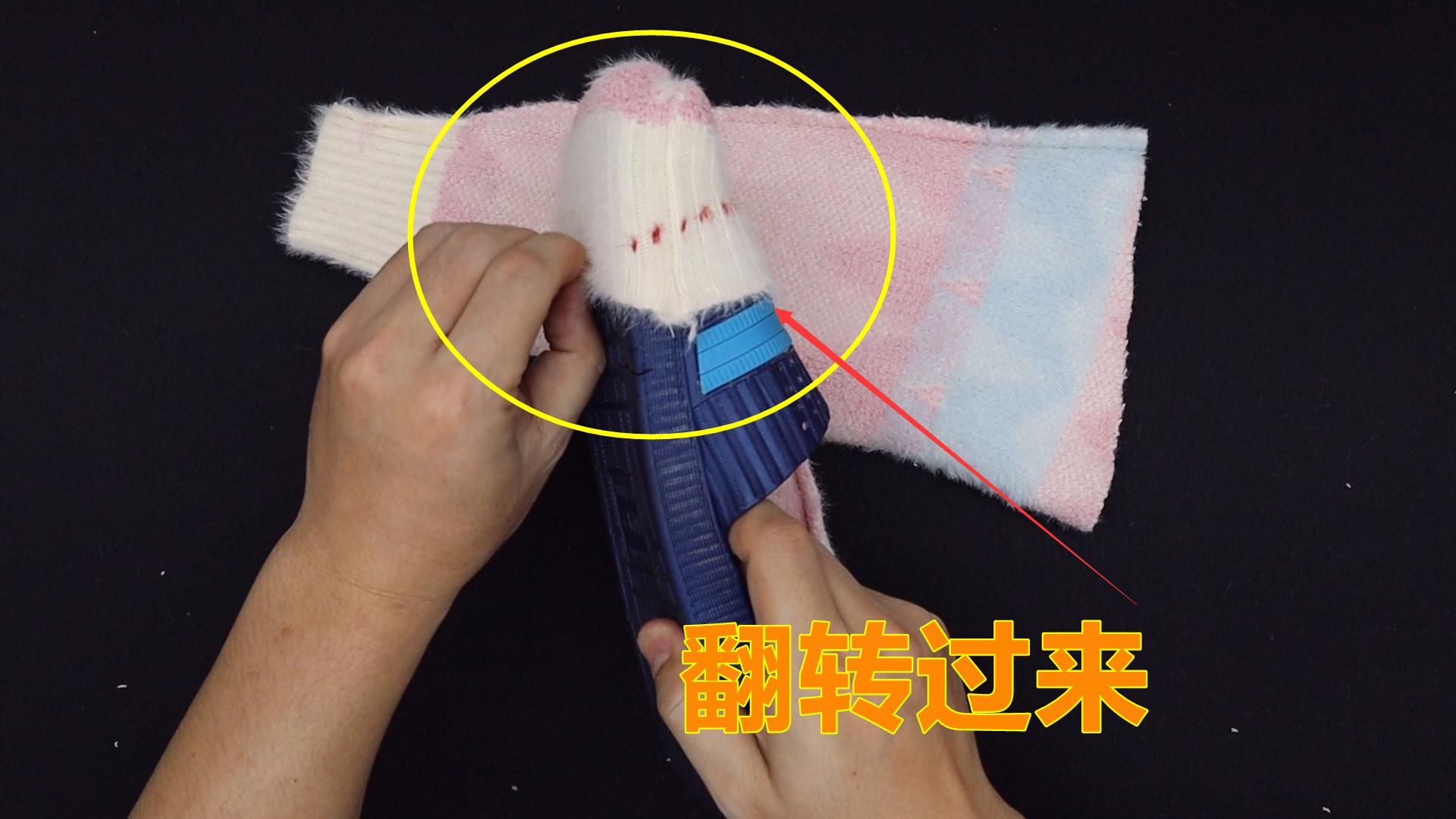 冬季毛衣秒变棉拖鞋,凉鞋用旧毛衣改棉拖鞋
