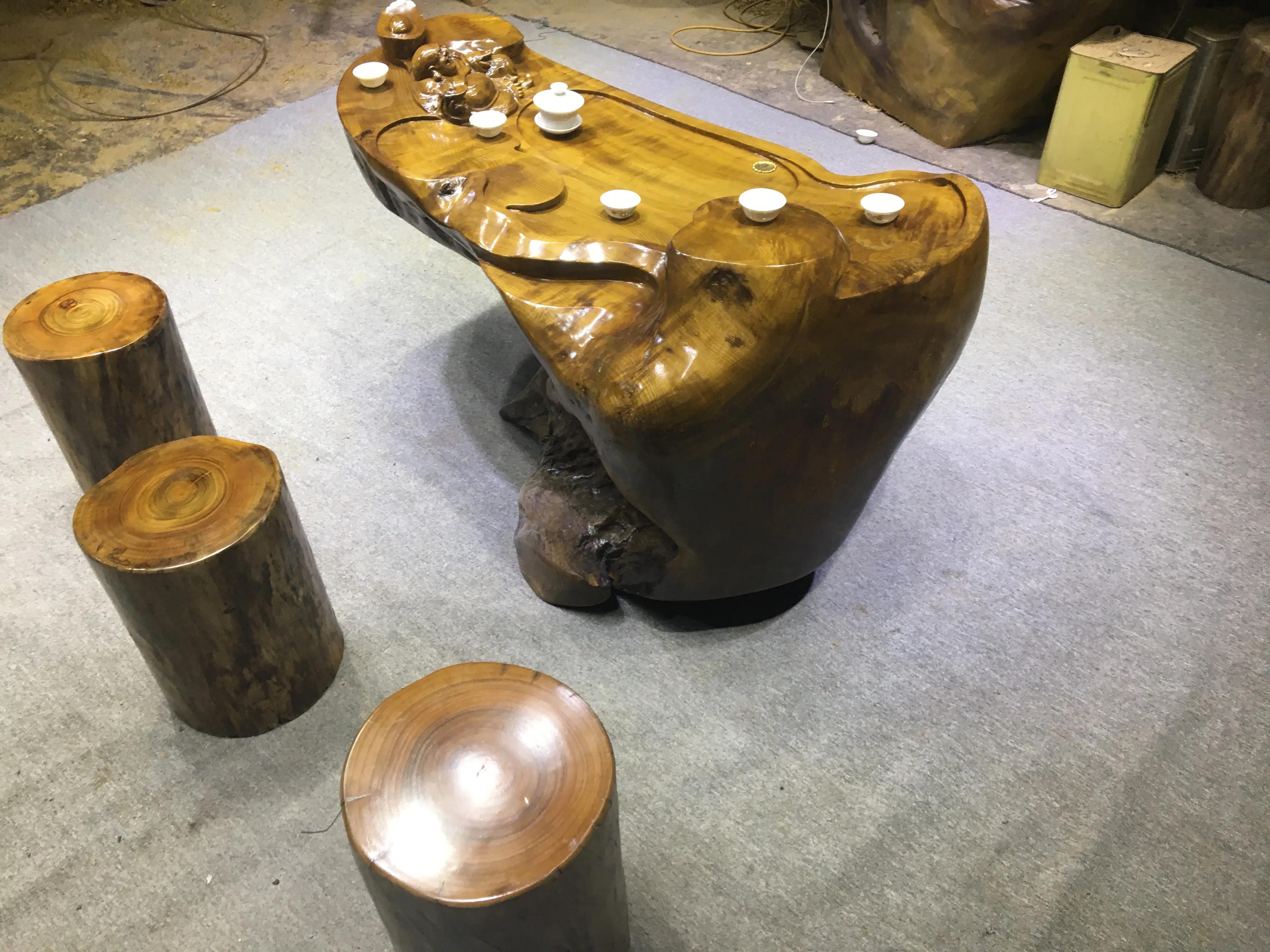 金丝楠木根雕大茶几价格,楠木茶几桌实木雕刻