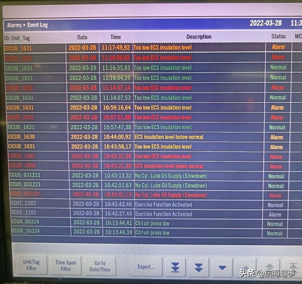 黄老轨分享，查找曼恩电喷主机ECS低绝缘故障，确实要点耐心