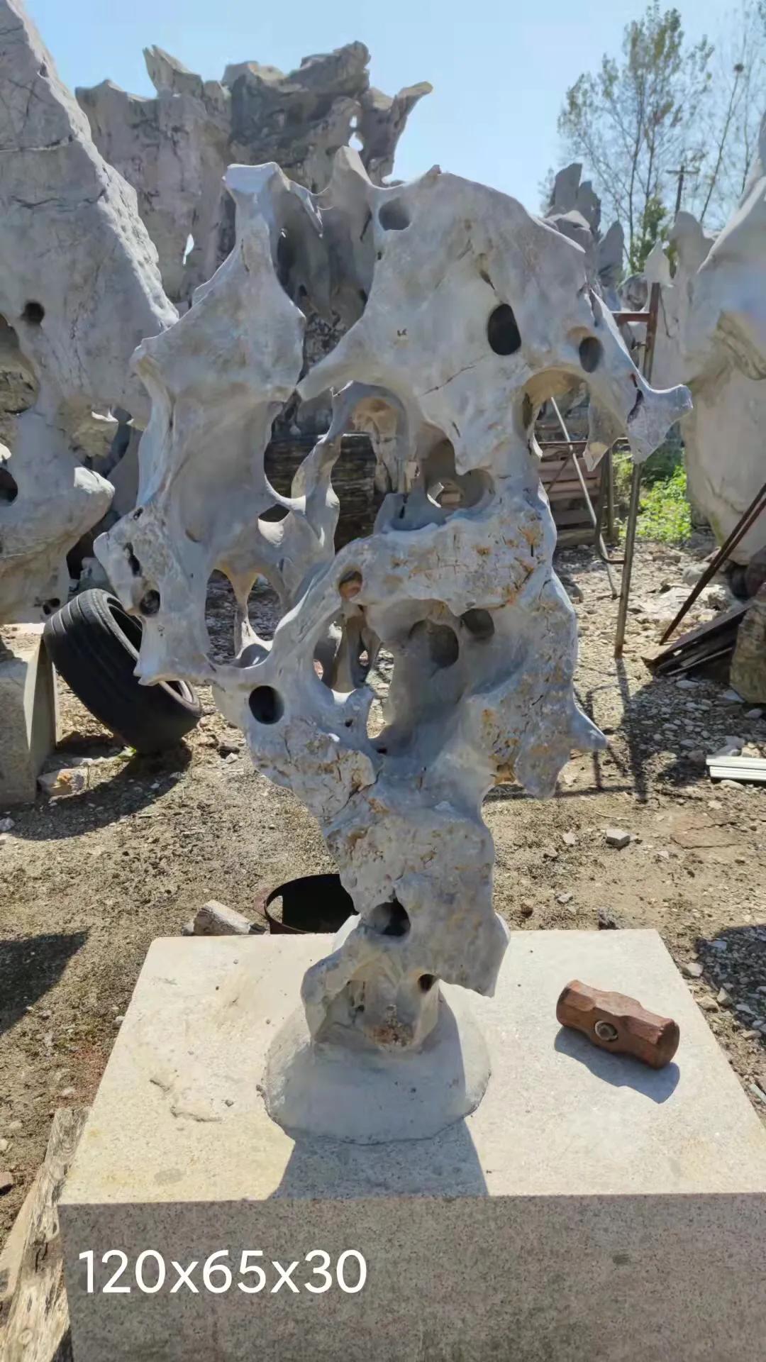 太湖石鱼池造景农村庭院 (太湖石庭院观景石园林造景石)