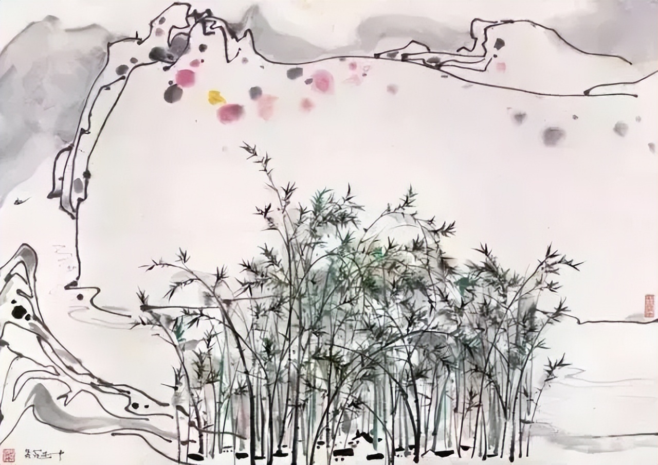 画画难画,吴冠中的竹画作品欣赏