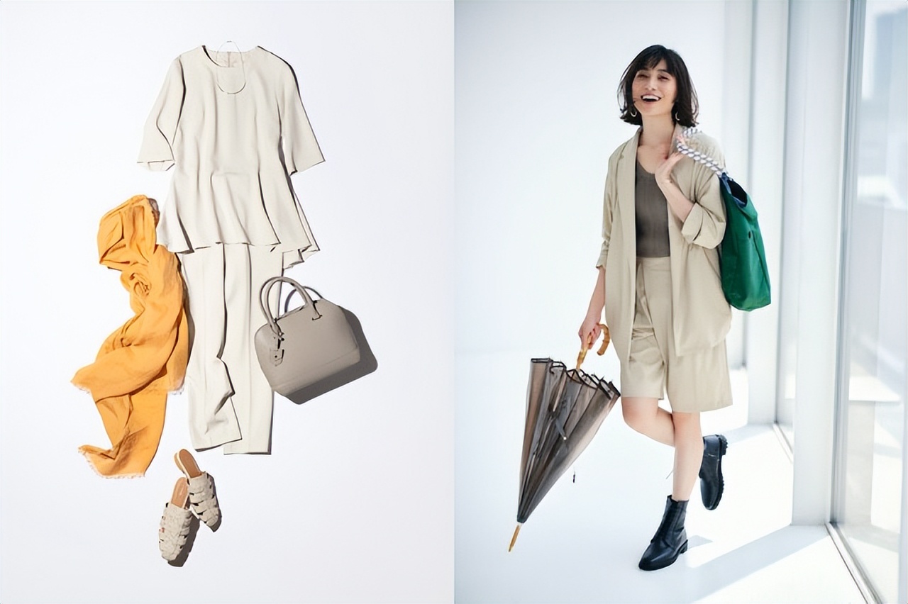 好穿又百搭的夏天套装,同色系套装高级洋气搭配