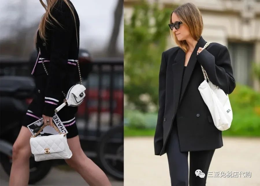 香奈儿标志白色包包2023新款,香奈儿包包白色大包最新款