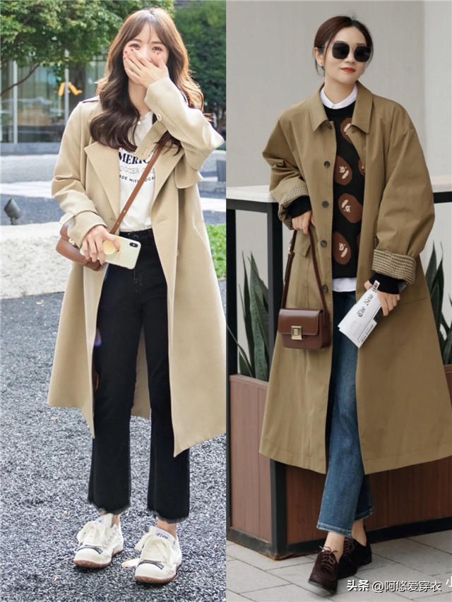 今秋新款风衣,长风衣矮个子穿为什么显高