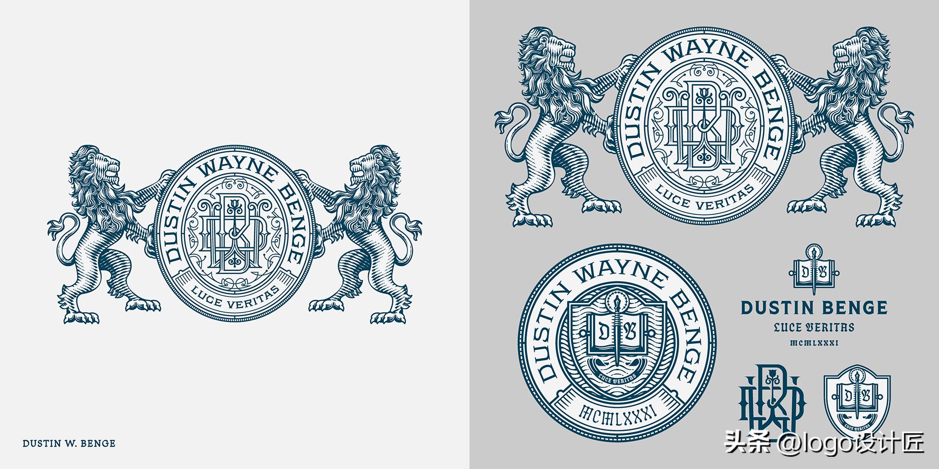 设计师设计作品logo,美式复古设计元素logo