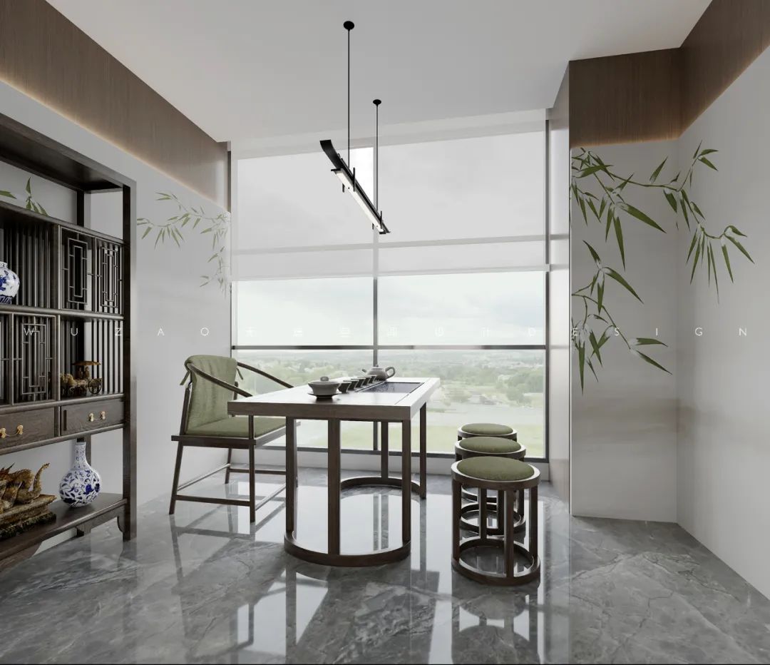 禅意风格公司办公室装饰摆件图片,广东禅意中式办公室高端定制