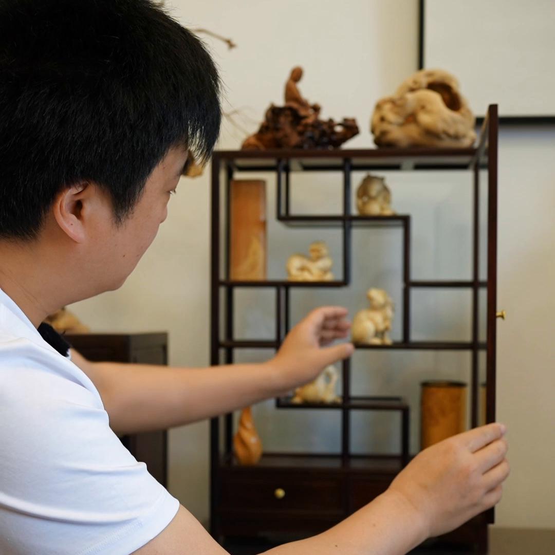 刺猬紫檀三组合博古架,刺猬紫檀三组合五福博古架