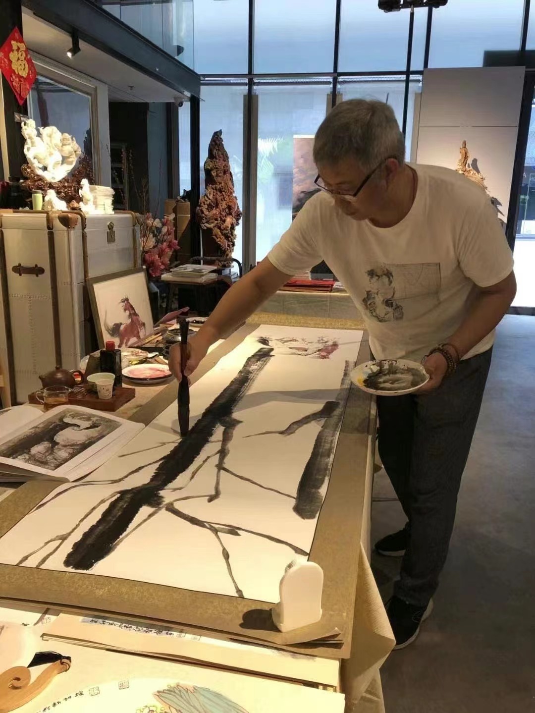 春夏秋冬四季水彩创意画,加拿大秋天风景画作品