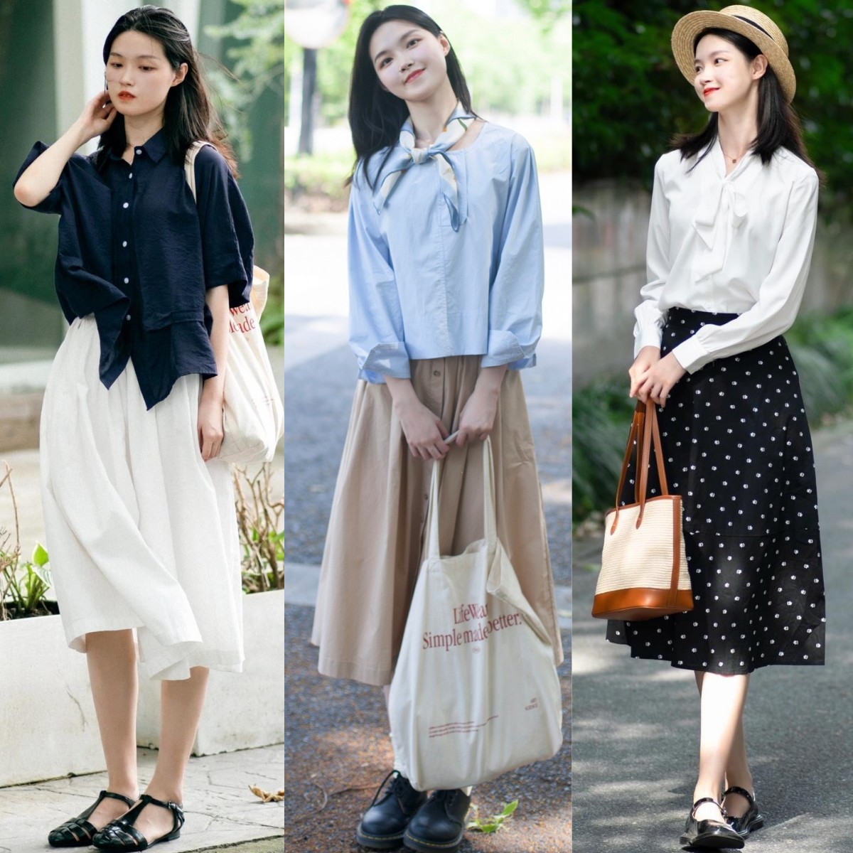 深秋半身裙中长款高级,半身裙上面配什么衣服深秋