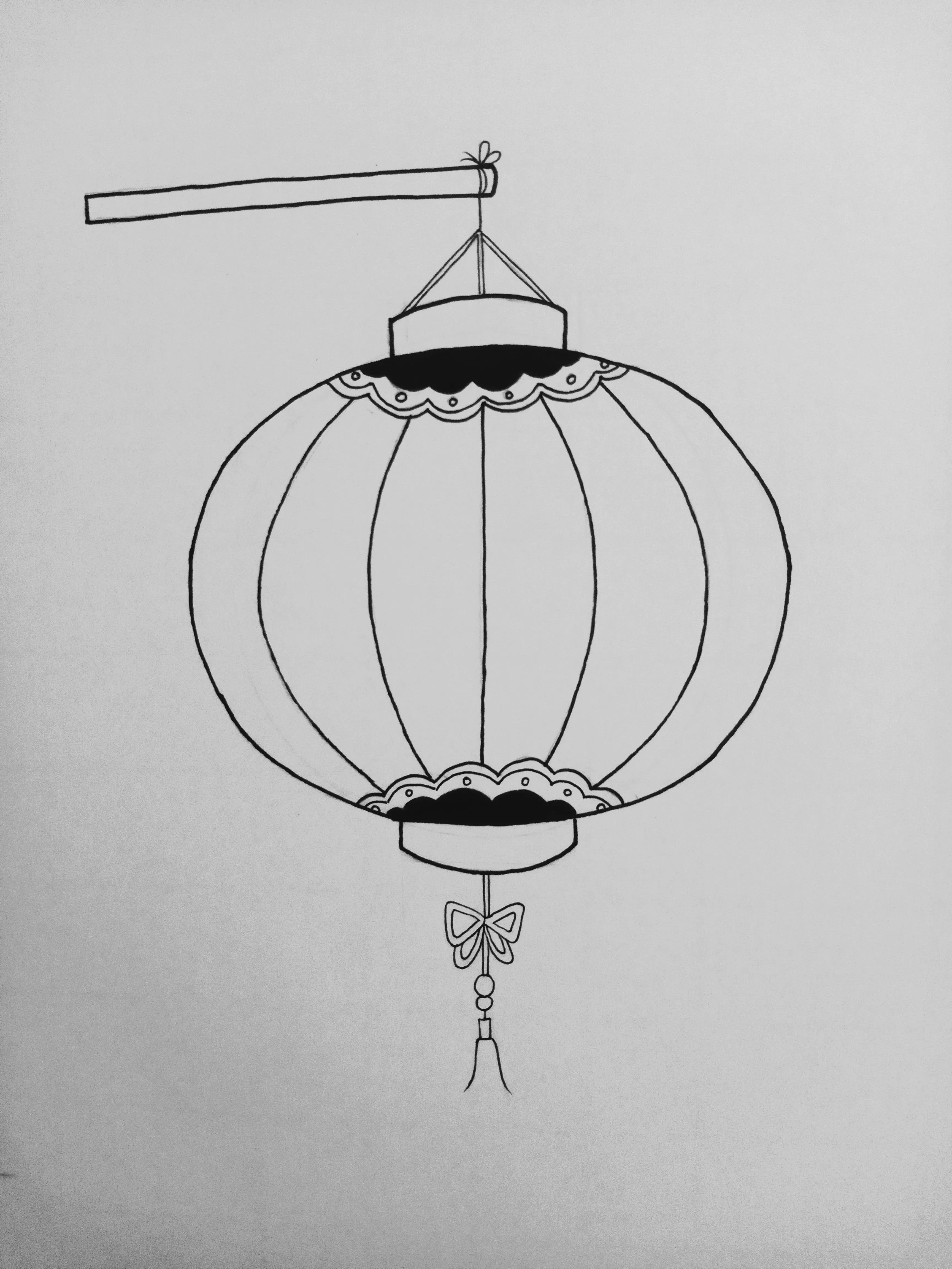 彩色铅笔画灯笼教程简单,马克笔画画教程灯笼