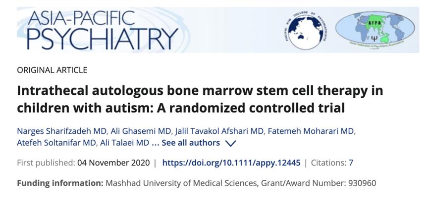 干细胞干预自闭症,干细胞治疗自闭症的最新进展