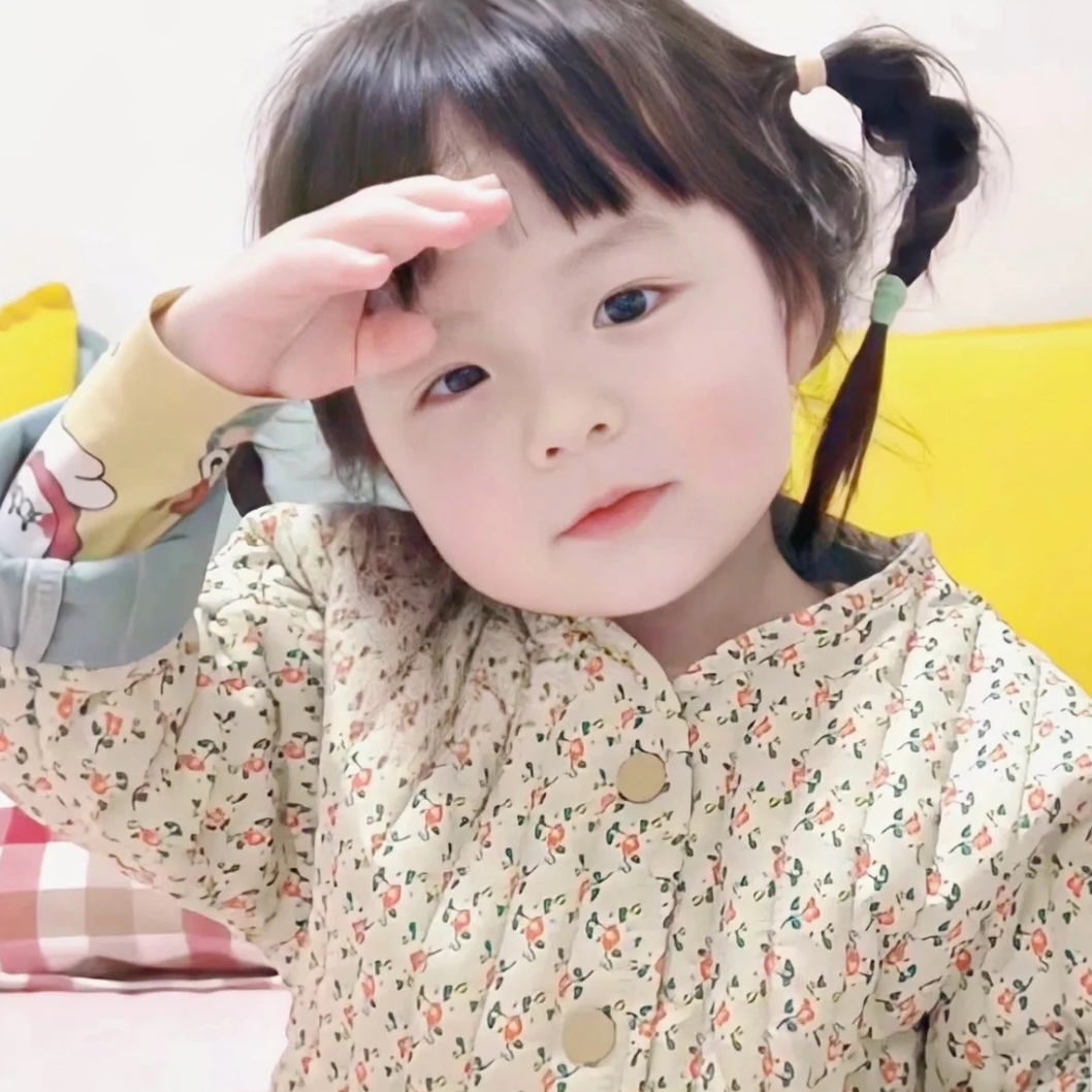 萌娃头像女生可爱萌图卡通,微信头像可爱小女孩萌娃卡通呆萌