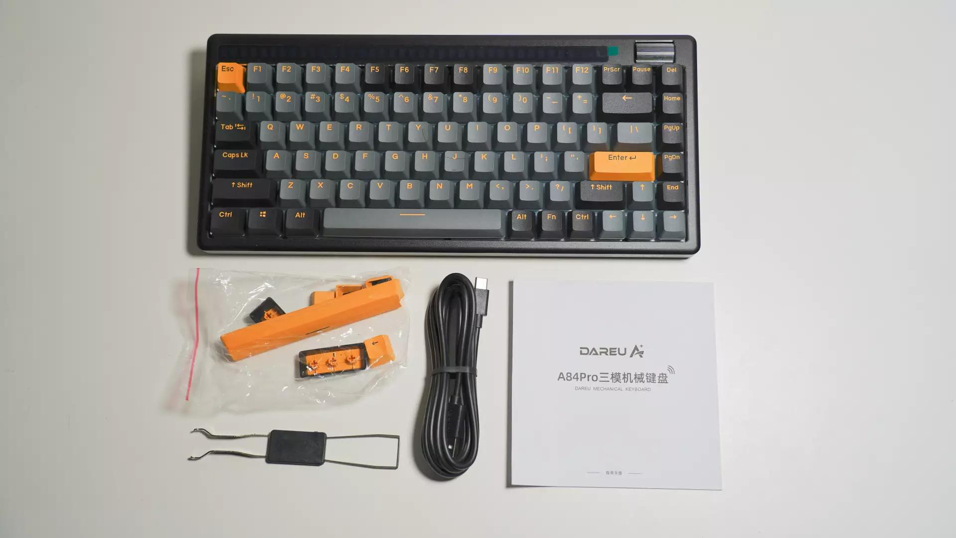 达尔优a84pro顶级外设,达尔优a84pro透明键帽测评