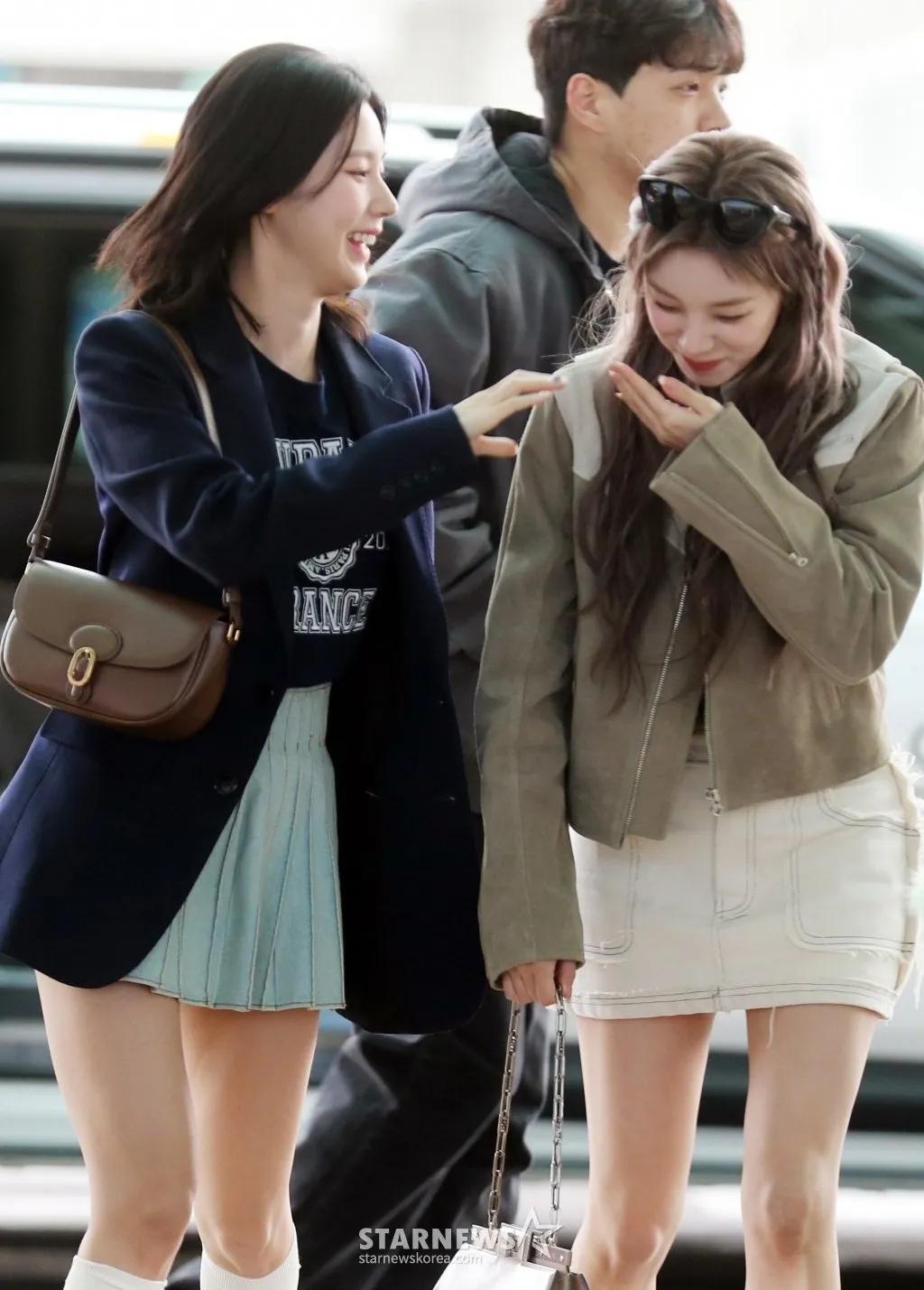 韩国女团机场*服私**穿搭