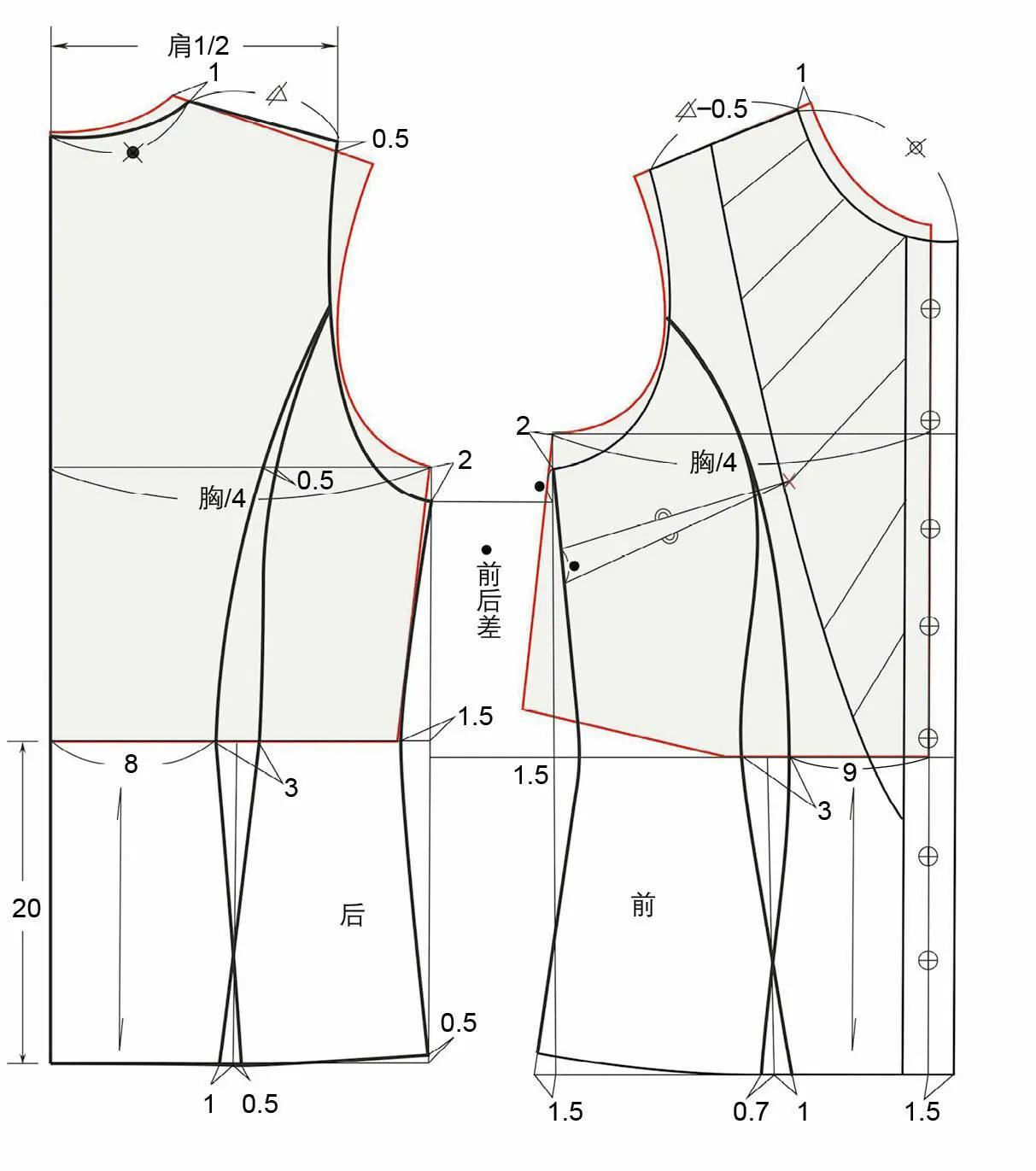 雪纺长袖裁剪图,女雪纺长袖衬衫裁剪图