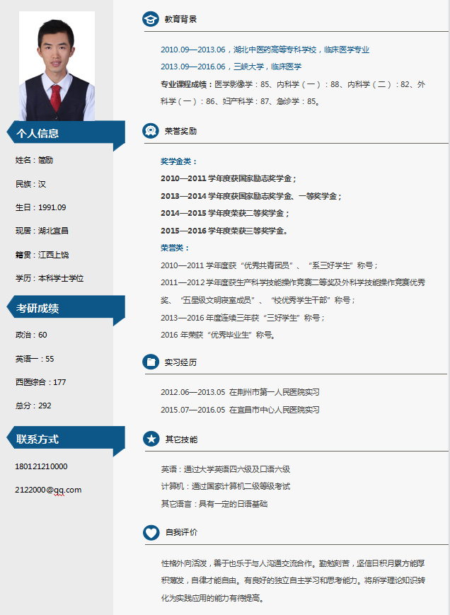 2020考研复试自我介绍模板汇总,考研复试个人简历基本信息模板